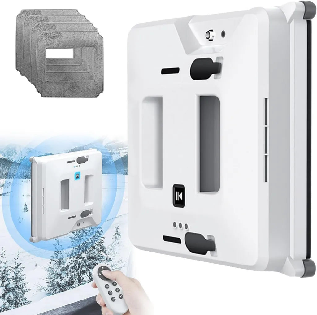 Robot lavavetri automatico con doppio spruzzatore e potenza 3000Pa, telecomando incluso, ideale per finestre su più piani