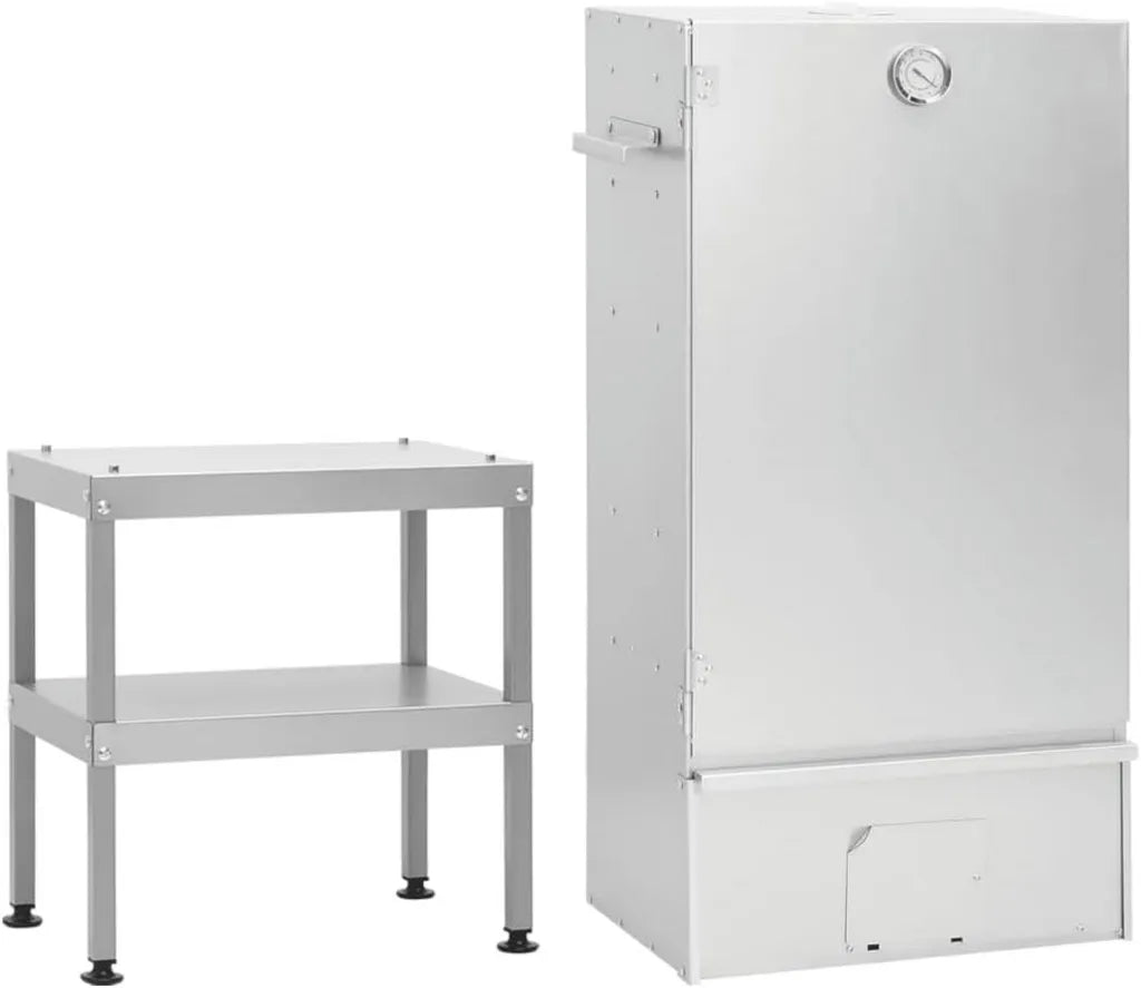 Forno Affumicatore BBQ con Tavolino in Acciaio Inox per Cucina all'Aperto