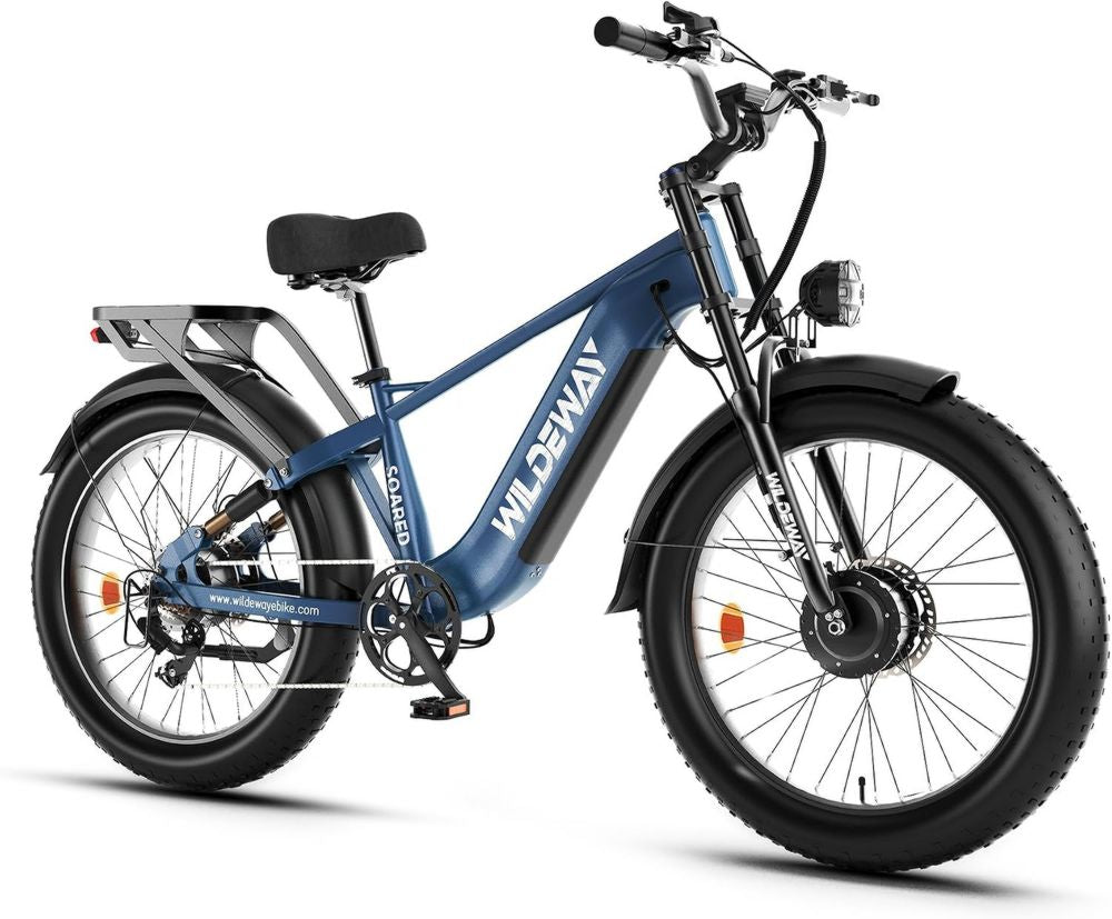 Bicicletta elettrica da montagna SOARED per adulti con motori doppi, sensore di coppia, batteria rimovibile 48V 30Ah, freni idraulici, sospensione completa e pneumatici larghi da 26x4.0 pollici