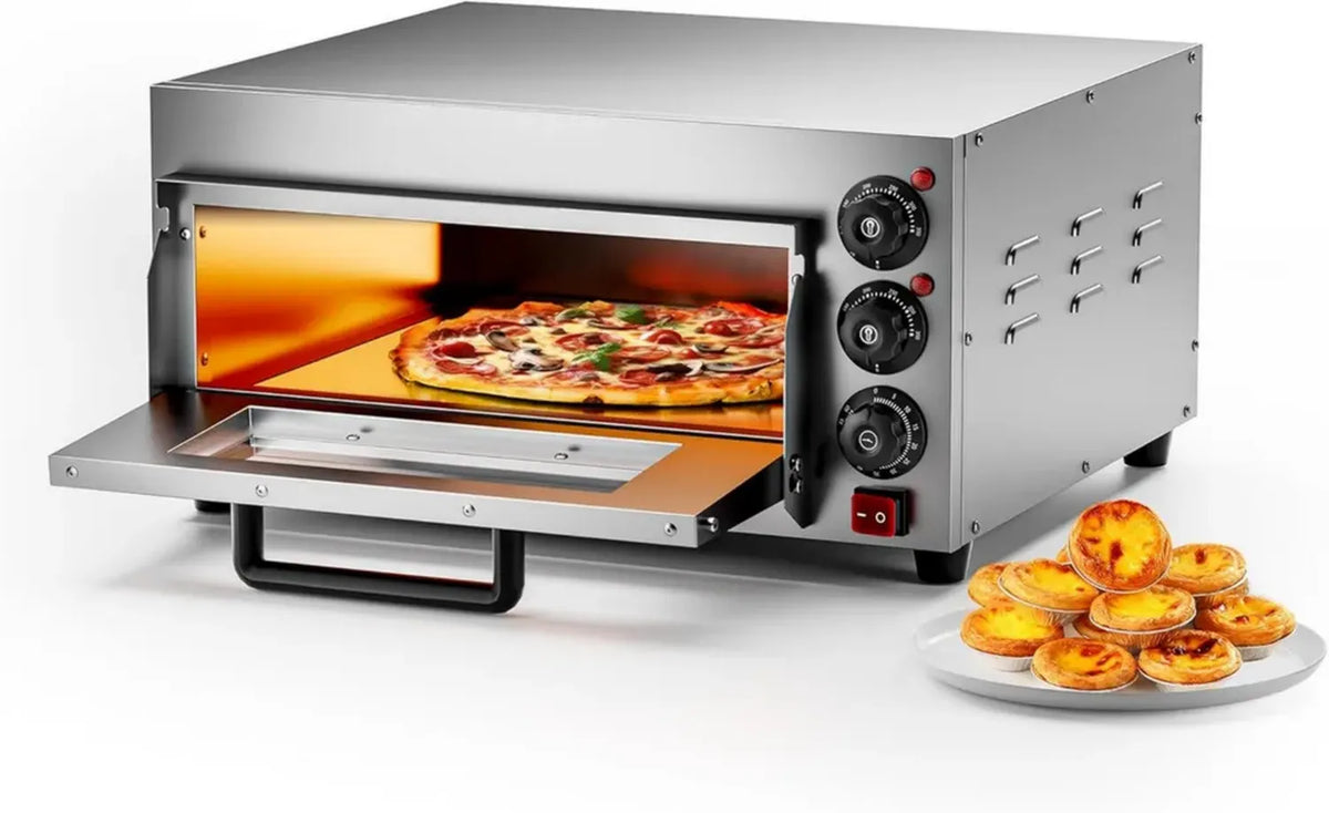 Forno Elettrico per Pizza con Pietra Cordierite, 2000W, 350°C Max