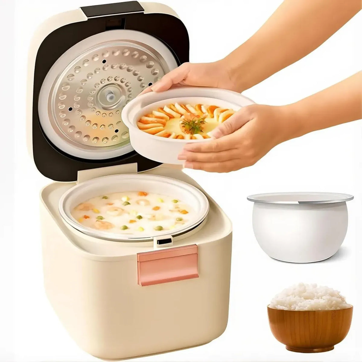 Cuociriso 5L con Funzione di Riduzione Zuccheri e Cottura a Vapore, Timer 24 Ore