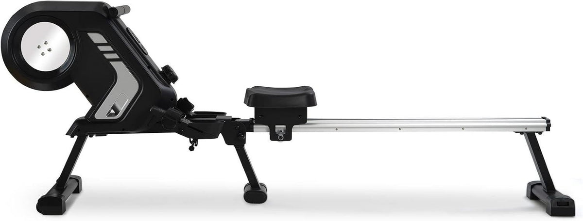 Vogatore: resistenza magnetica, pieghevole, con ruote, con display, nero