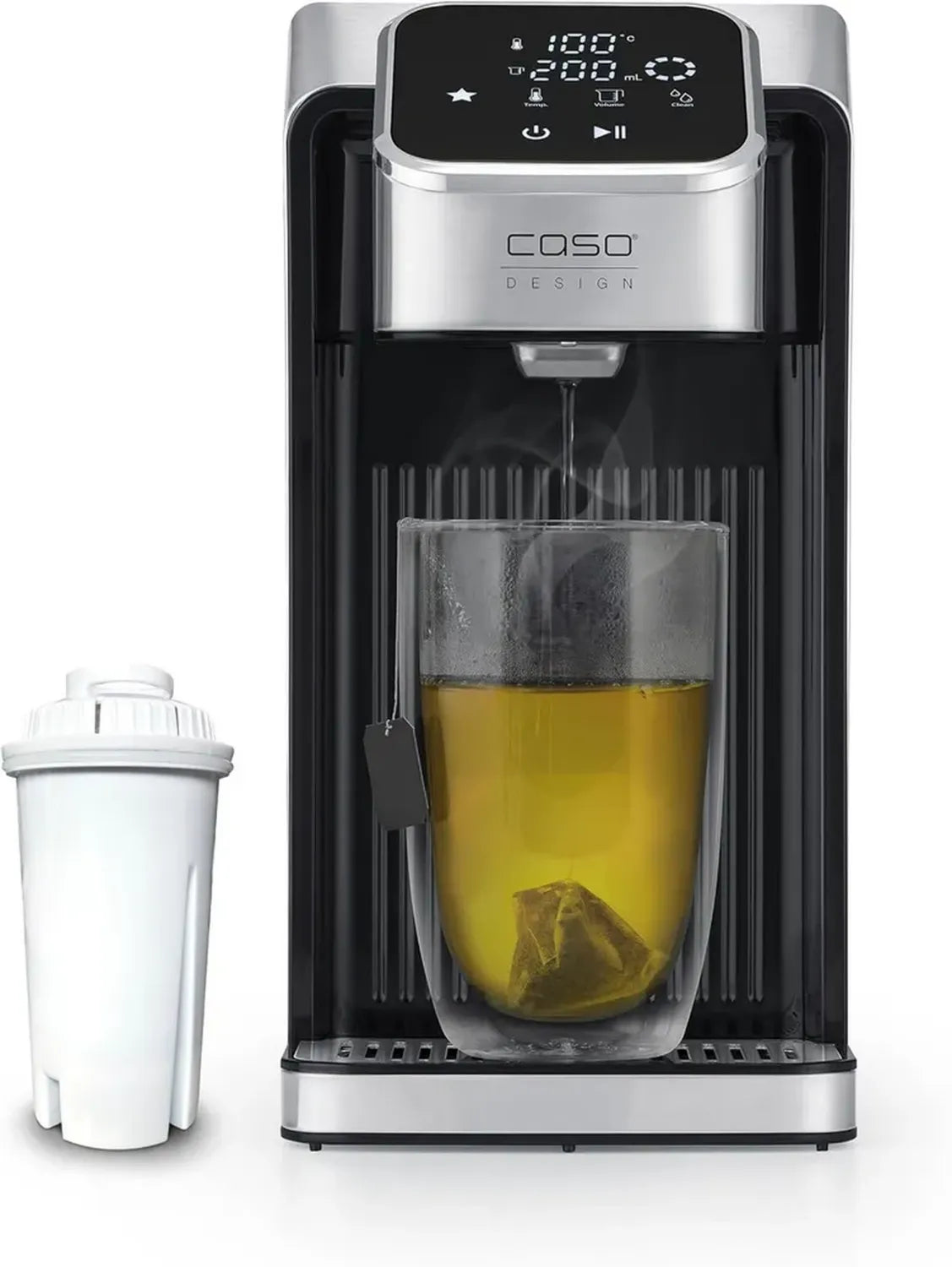 CASO HW 770 - Erogatore acqua calda, temperatura regolabile da 40 a 100°C, memoria e risparmio energetico 50%