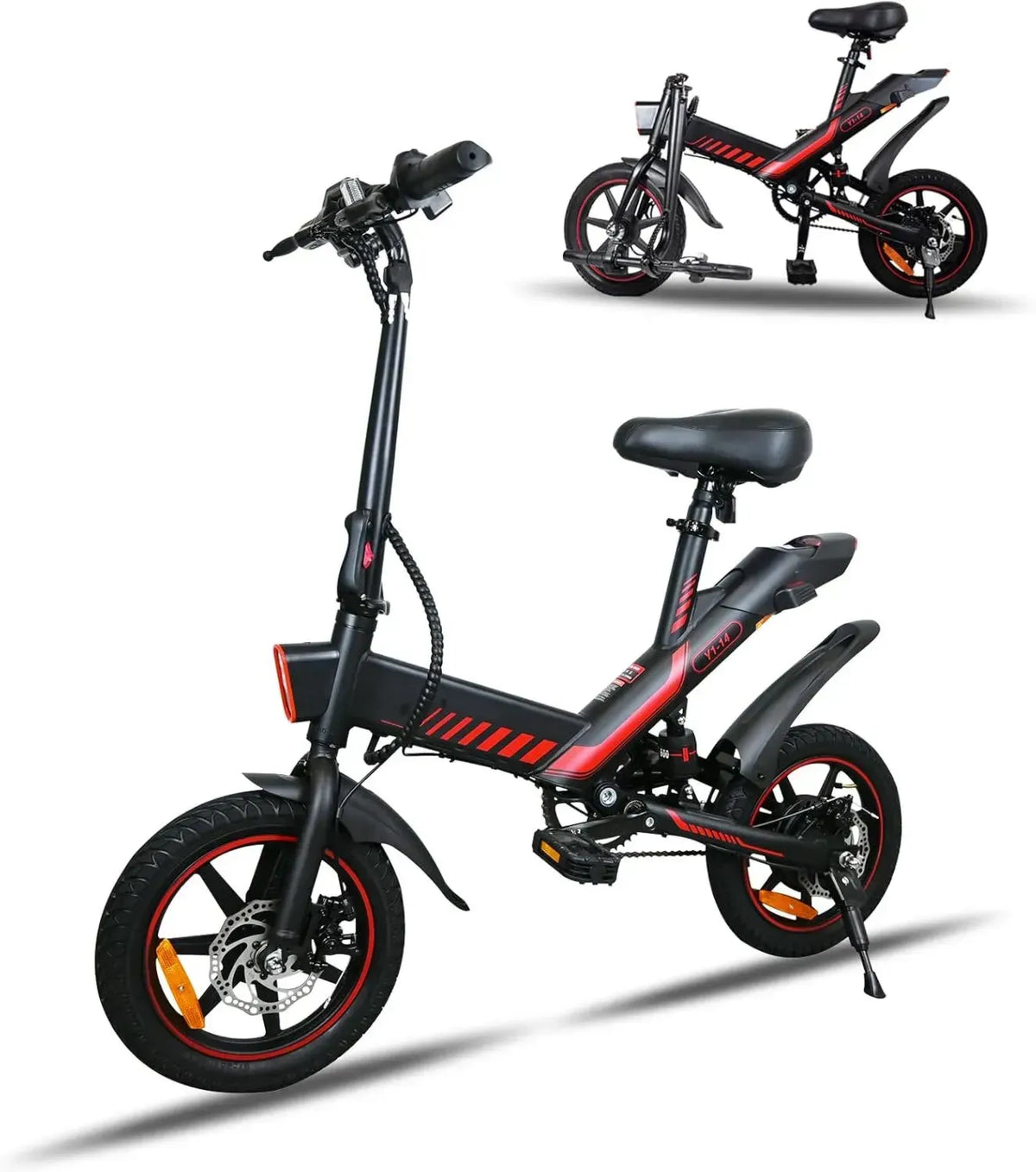 E-Bike Pieghevole 14' 250W con Batteria 36V 10.4AH, Autonomia 45 KM per Città