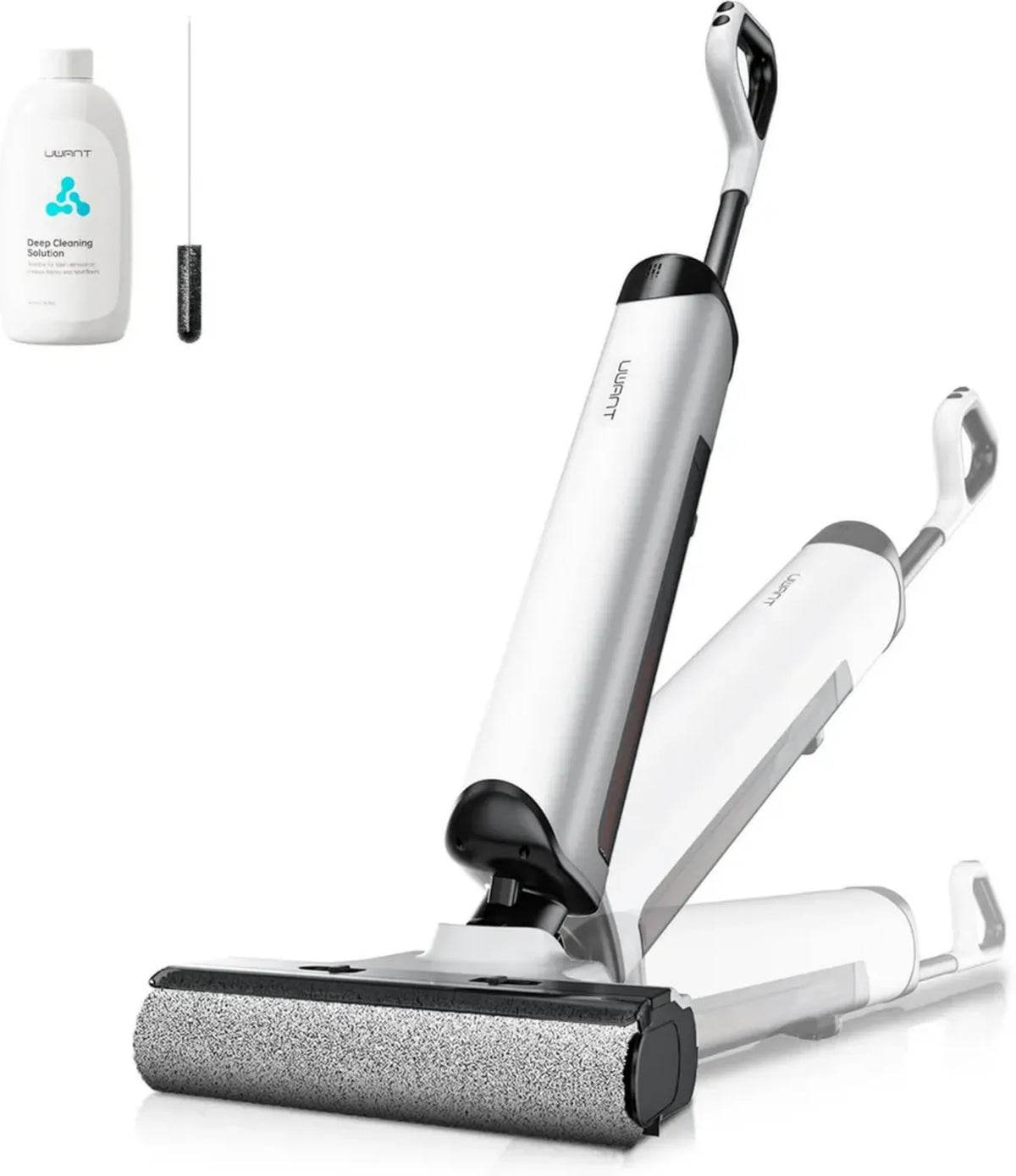 uwant D500 Aspirapolvere Senza Fili con Pulizia Profonda, Aspirazione Potente 17000 Pa, Design Ultra Piatto a 180°, Deodorizzazione e Asciugatura Rapida a 65°C, Spazzola IPX6 Anti-Groviglio