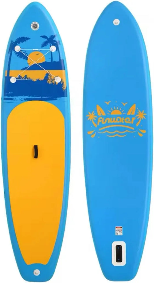 Set Completo Tavola SUP Gonfiabile 335x84x15cm con Accessori, Capacità 165kg, Blu e Giallo