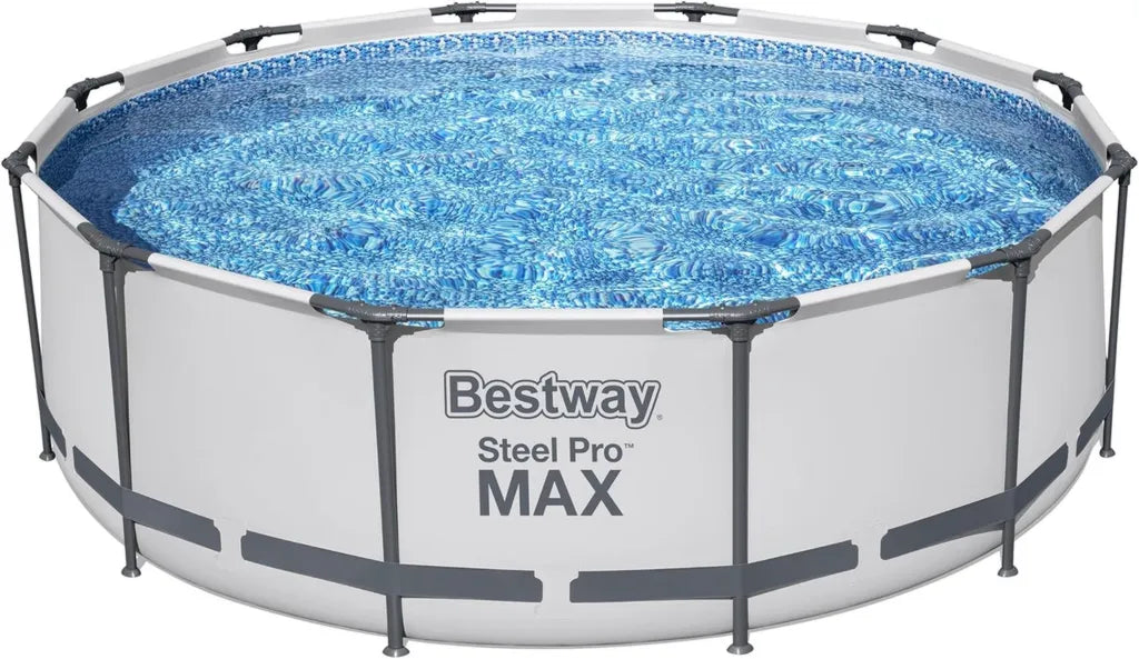 Piscina Fuori Terra Rotonda Steel Pro Max 366x100 cm Grigio Bestway