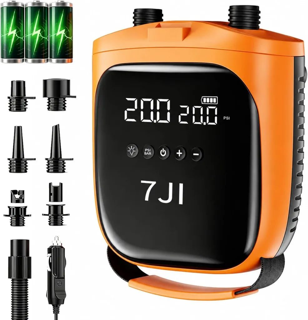 Pompa Elettrica Ricaricabile 20 PSI con Display LCD per SUP, Barche, Kayak
