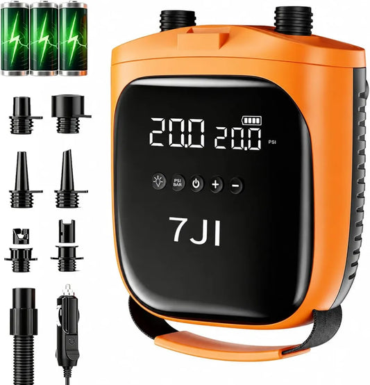Pompa Elettrica Ricaricabile 20 PSI con Display LCD per SUP, Barche, Kayak