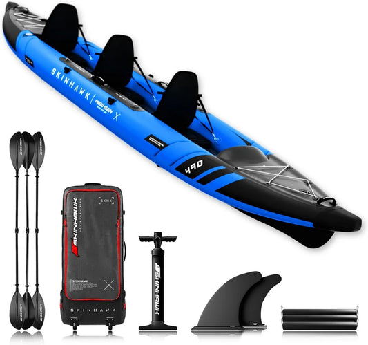 Set Kayak SKINHAWK Prestige Blu 490 - Gommone per 3 Persone