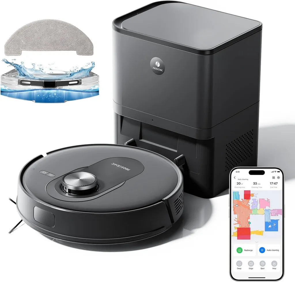 Proscenic Q8 Max Robot Lavapavimenti Intelligente con Mappatura LiDAR 5000Pa