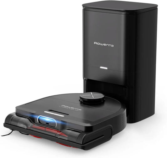 Rowenta Robot Aspirapolvere X-PLORER Serie 220+ con Svuotamento Automatico, Ideale per Animali e Allergie, Autonomia 120 Minuti, Potenza 5600 PA, Modello RR9495