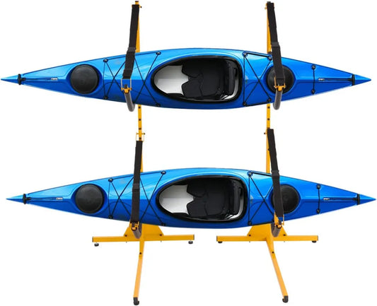Supporto autonomo per kayak, salvaspazio e resistente con piedini antiscivolo per garage o showroom