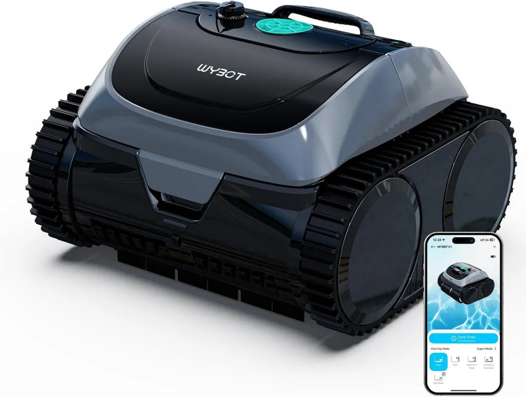 Robot per Piscina Senza Fili 4-in-1 con Aspirazione Potente, Controllo App e 5 Modalità, Copertura 155m² - Verde