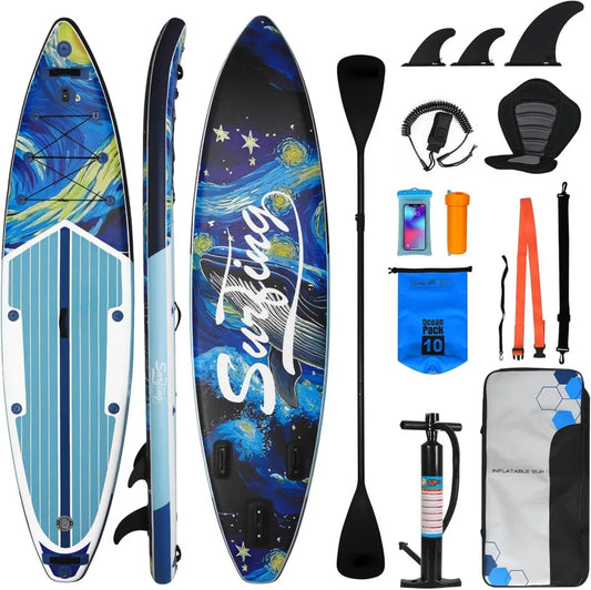 YU YUSING Set Tavola SUP Gonfiabile con Sedile Kayak, 320/335 cm, Include Pagaia e Pompa, Adatto per Adulti fino a 150 kg