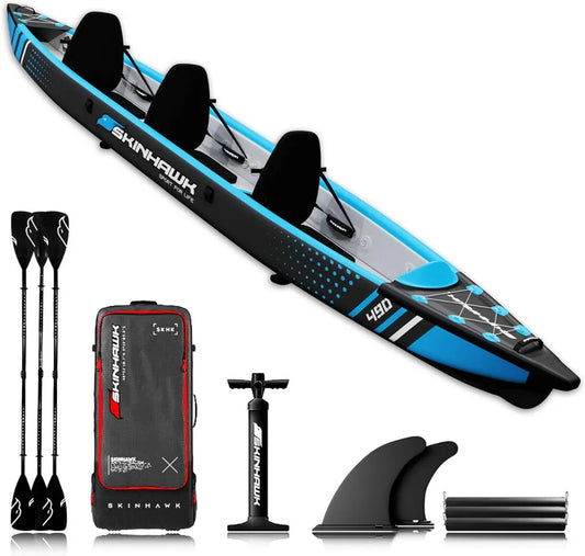Kayak Gonfiabile Premium 490 cm per Avventure in Acqua, Blu