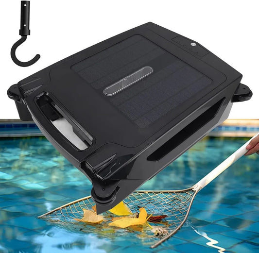 Skimmer Robot Solare per Piscina con Motori Doppi e Tecnologia Antiostacoli, Cestello 3,4L, Autonomia 5 Ore