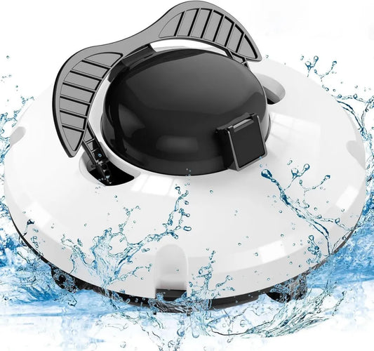 Aspirapolvere Intelligente Senza Fili per Piscine, Doppio Motore Potente, Parcheggio Autonomo, Adatto per Piscine Interrate e Fuori Terra
