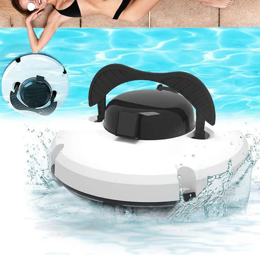 Robot pulitore per piscina con navigazione intelligente e filtro superiore, adatto a ogni tipo di piscina, Bianco