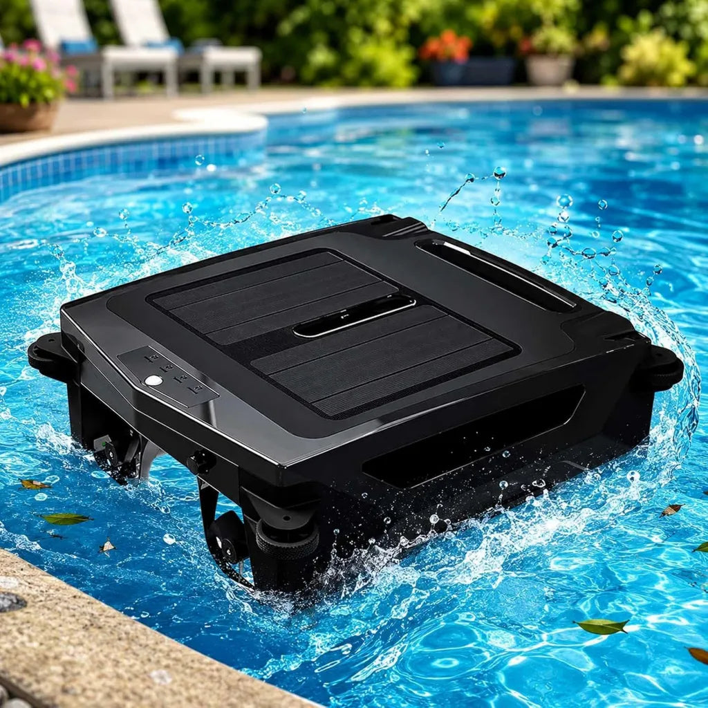 Pulitore Piscina Solare con Skimmer Automatico e Motore Brushless