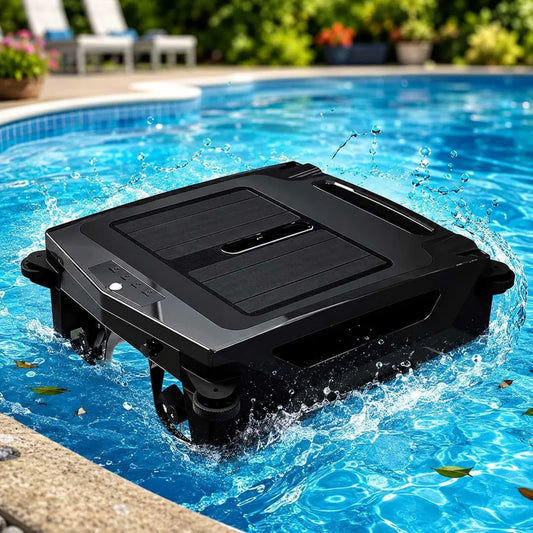 Pulitore Piscina Solare con Skimmer Automatico e Motore Brushless