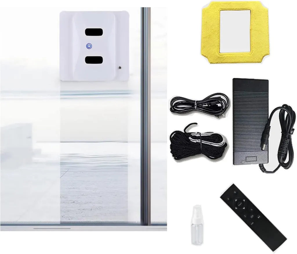 Robot Pulizia Vetri Wireless con Telecomando, Sistema Anticaduta UPS, Adatto per Vetro e Piastrelle