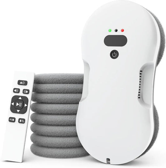 Lavavetri Robotico Intelligente con Aspirazione 3000pa e Doppio Spray, Rilevamento Bordi e Protezione Anti-Caduta per Uso Interno ed Esterno