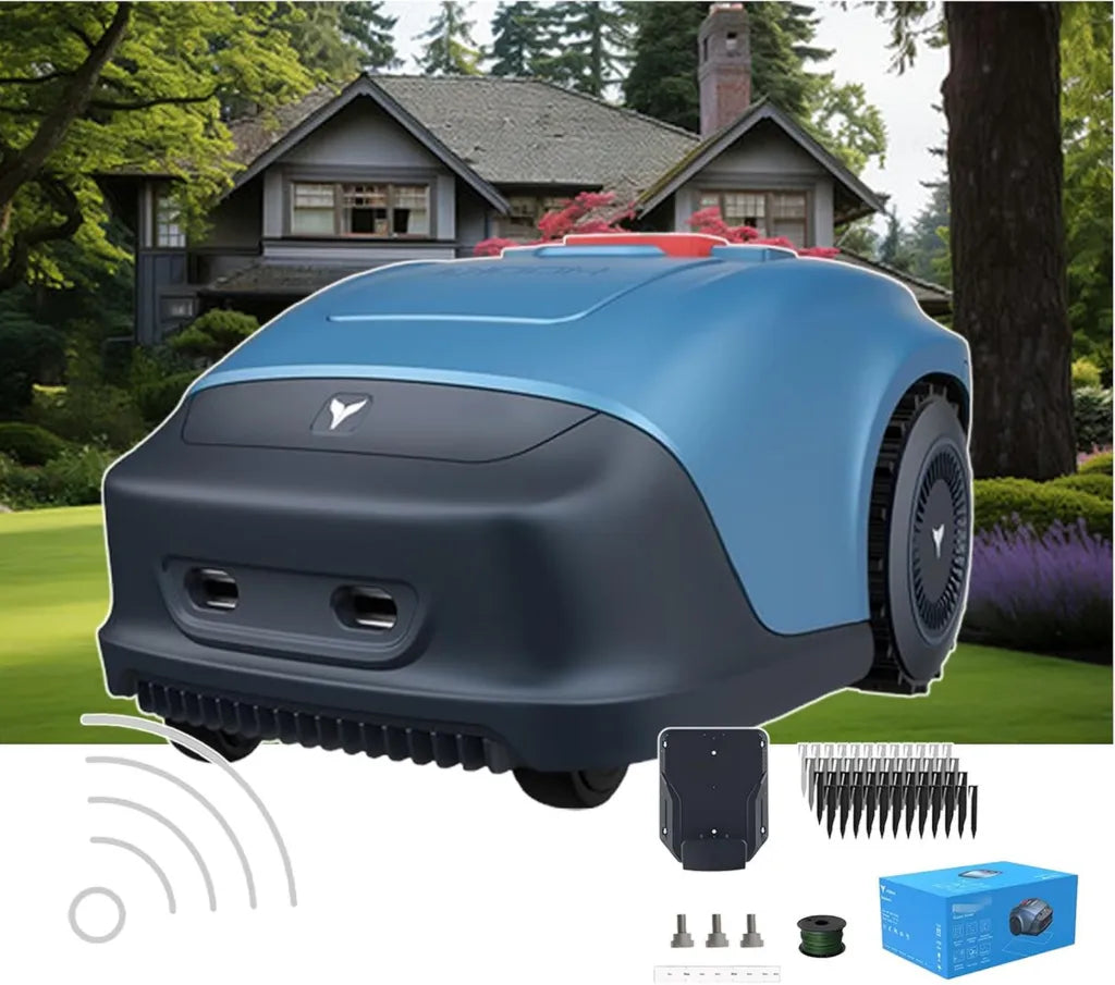 Robot Rasaerba Smart con Connessione 4G/ Wi-Fi, Copertura fino a 1000 m², Autonomia fino a 1500 mq/h, Ricarica Automatica, Pendenza Massima 33%, Pianificazione Intelligente del Percorso, Sensore Ostacoli 3D