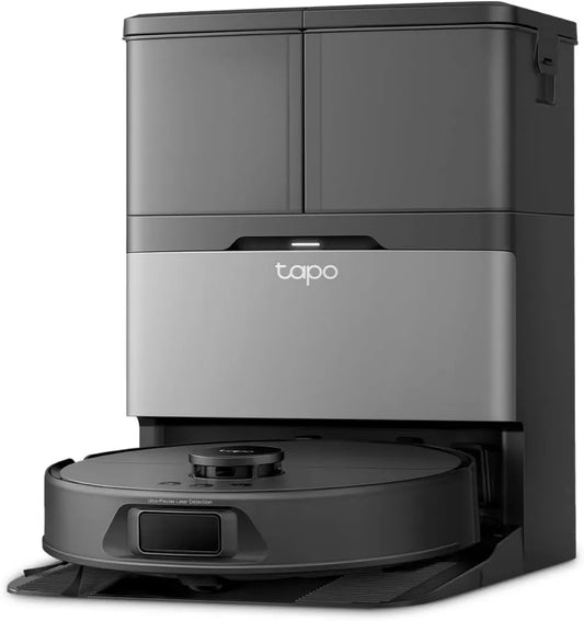 Robot Aspirapolvere Tapo RV50 Pro Omni con Stazione Autopulente, 15.000 Pa di Potenza, Lavaggio Acqua Calda e Asciugatura, Navigazione LiDAR