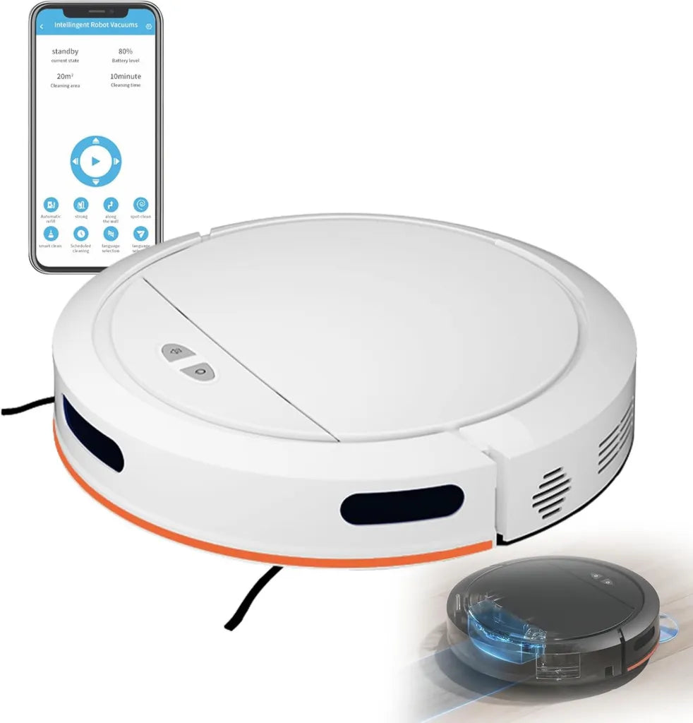 Aspirapolvere Robot 4000Pa, Navigazione Smart, WiFi/App, Serbatoio Acqua 100ML, Polvere 335ML, per Pavimenti e Tappeti, Ideale per Peli Animali