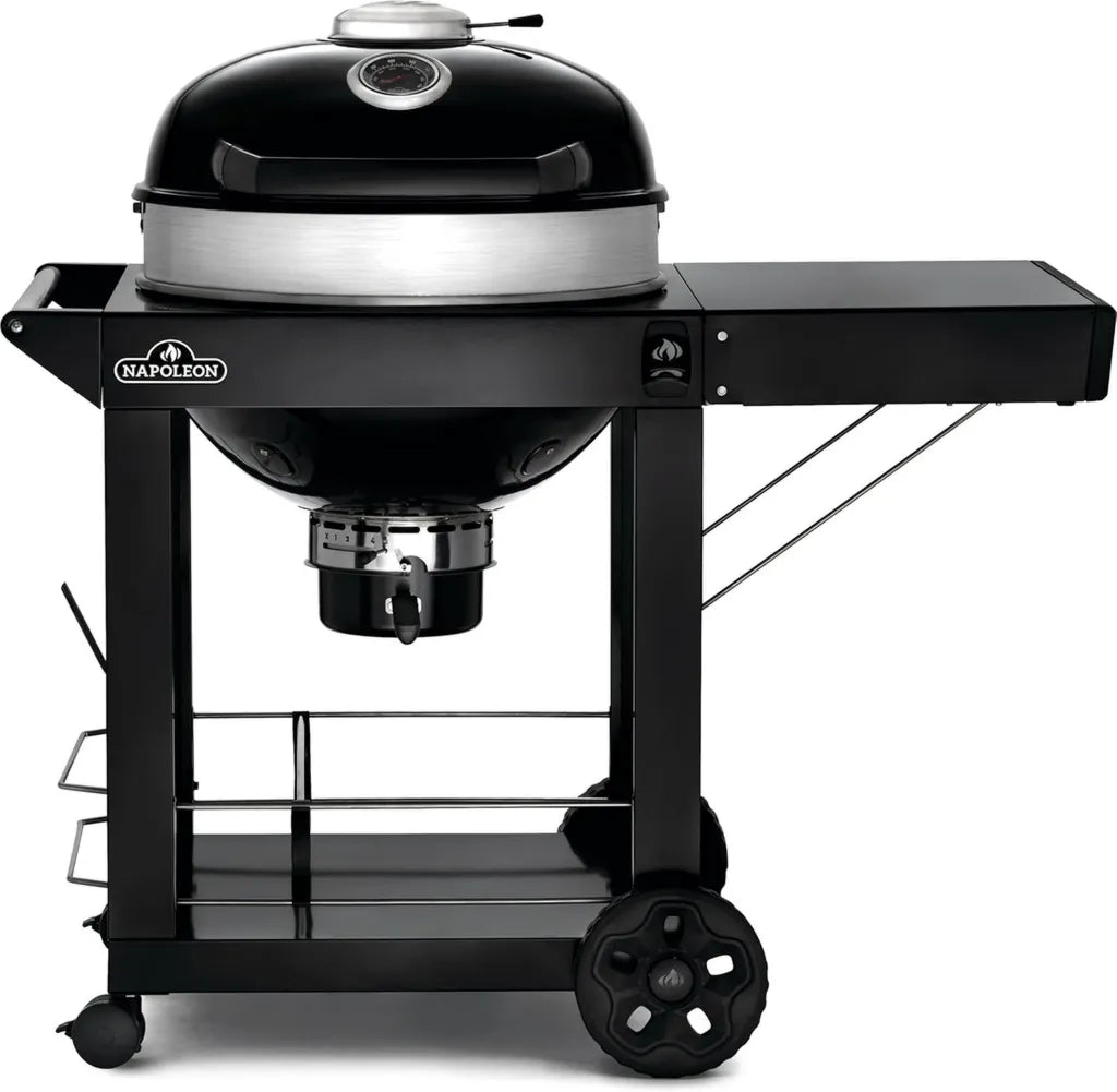 Griglia a Carbone Napoleon PRO22 con Carrello Pieghevole, Nero, Smaltato