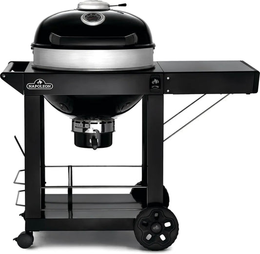 Griglia a Carbone Napoleon PRO22 con Carrello Pieghevole, Nero, Smaltato