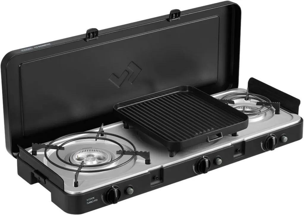 CADAC Barbecue Portatile Turbo Deluxe con Superficie in Acciaio Inox, Custodia Inclusa, Ideale per Campeggio