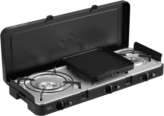 CADAC Barbecue Portatile Turbo Deluxe con Superficie in Acciaio Inox, Custodia Inclusa, Ideale per Campeggio