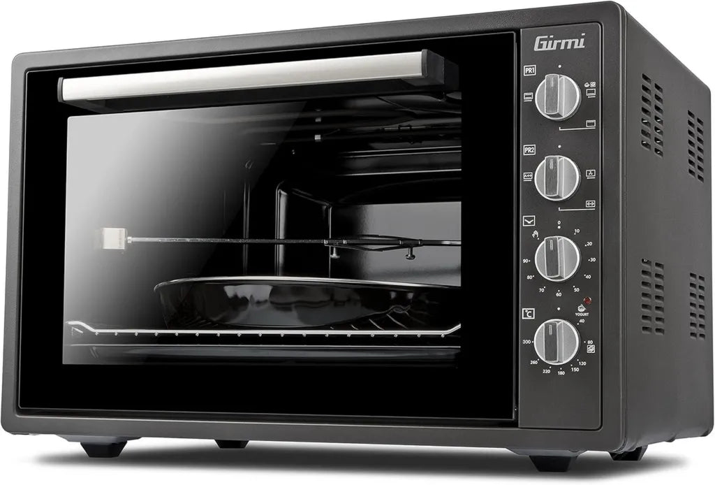 Girmi Forno Elettrico 58L con Grill e Girarrosto, 1800W, Timer, Luce Interna, Grigio Antracite
