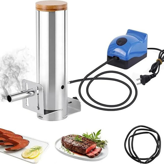 Barbecue Elettrico Portatile in Acciaio Inox con Affumicatore a Pellet Regolabile
