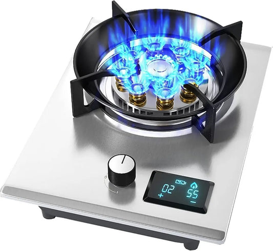 Piano Cottura a Gas 7.2KW con Fiamma Nove Bruciatori e Superficie in Vetroceramica