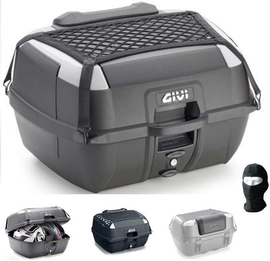 Topcase Givi 43L Universale con Schienale e Rete, per Honda VT 1100 C3 Shadow Aero, Adatto a 2 Caschi