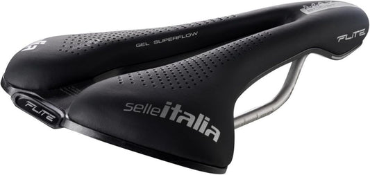 Selle Italia Sella MAX FLITE Boost Gel TI 316 Superflow - Comfort Ottimale, per Bici da Corsa e MTB, Taglia L3, Nero