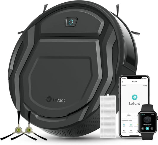 Robot aspirapolvere: M210P, controllo tramite app, connettività Wi-Fi, 7.8cm, per la manutenzione dell'auto, nero