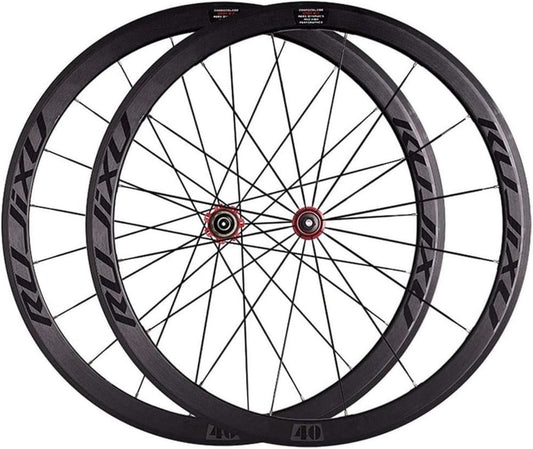 Ruote da Corsa in Carbonio 700C, Cerchi Doppia Parete, Compatibili Freno V, 8-11 Velocità
