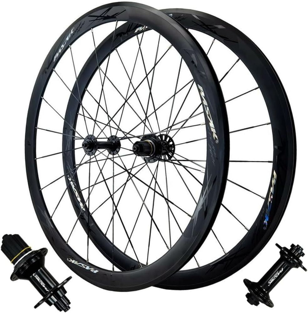 Ruote da Corsa 700C in Alluminio, Set Cerchioni 40MM per Bici con Freni V, Compatibile 7-12 velocità