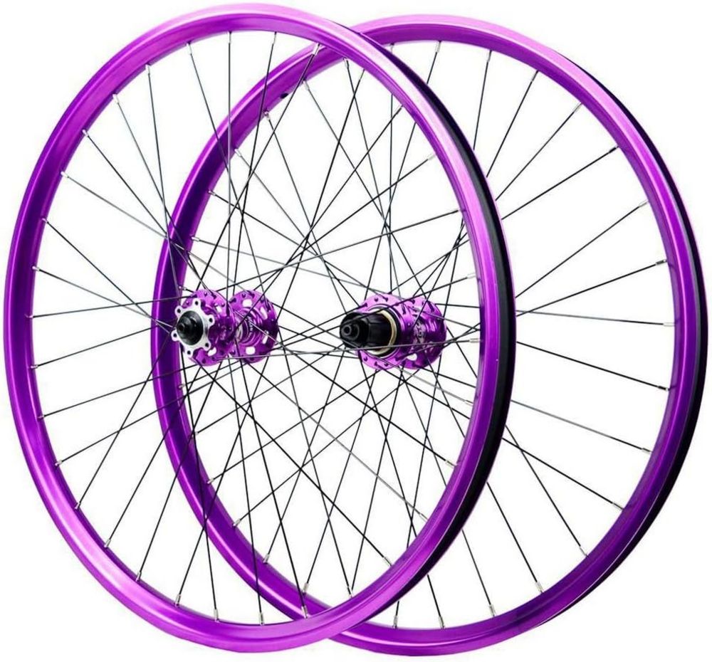 Set Ruote MTB Viola 26/27,5/29 Pollici, in Lega di Alluminio con Freno a Disco, per 8-12 Velocità, 142mm