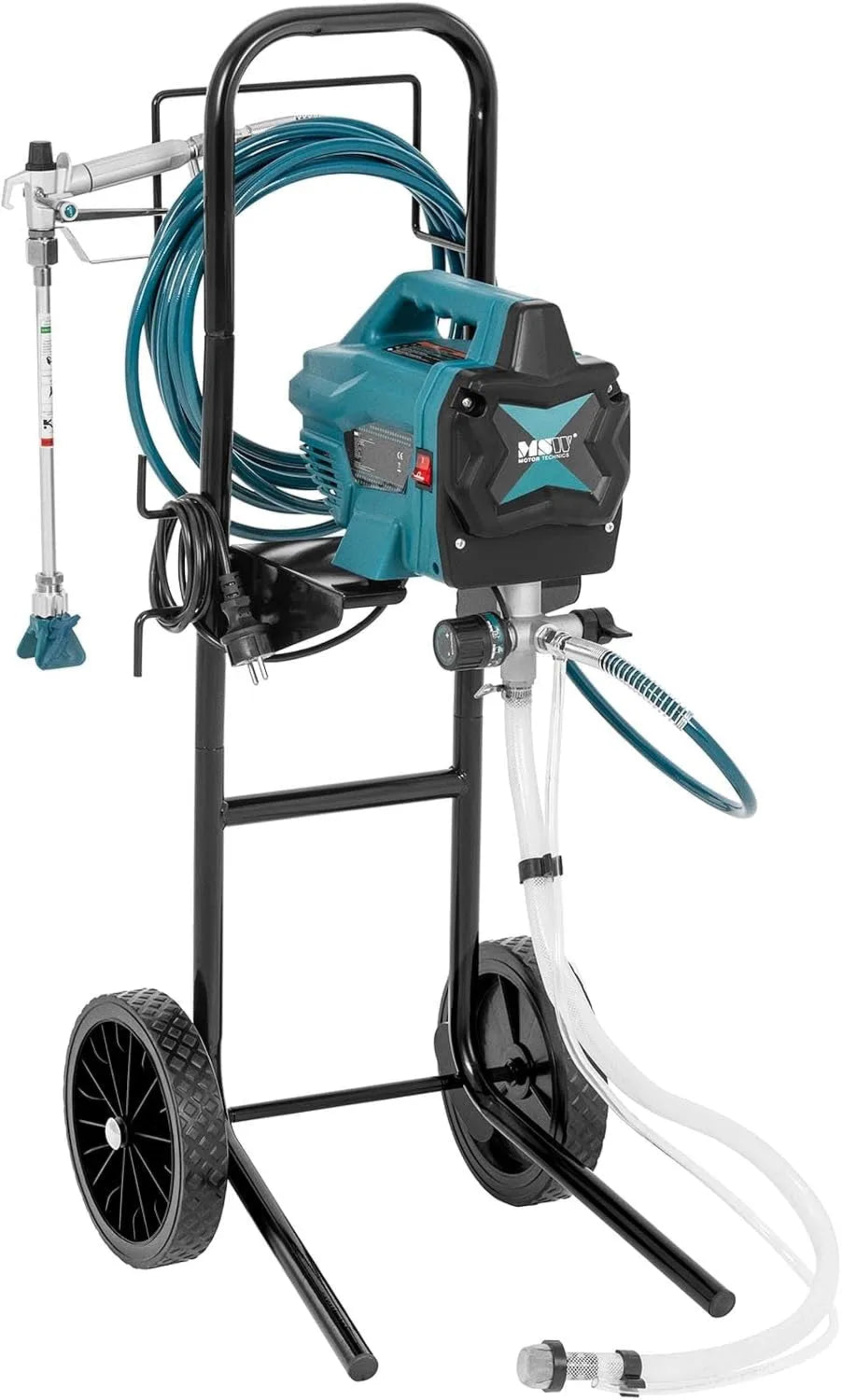 Pistola a spruzzo, spruzzatore per vernice: struttura mobile, uso professionale, 7,5 m, 1,4 l, 180 bar, MSW MSW-HSPR-650HW