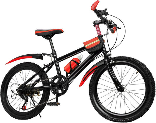 Bicicletta per Bambini 20'' a 7 Marce con Telaio in Acciaio e Freno Anteriore