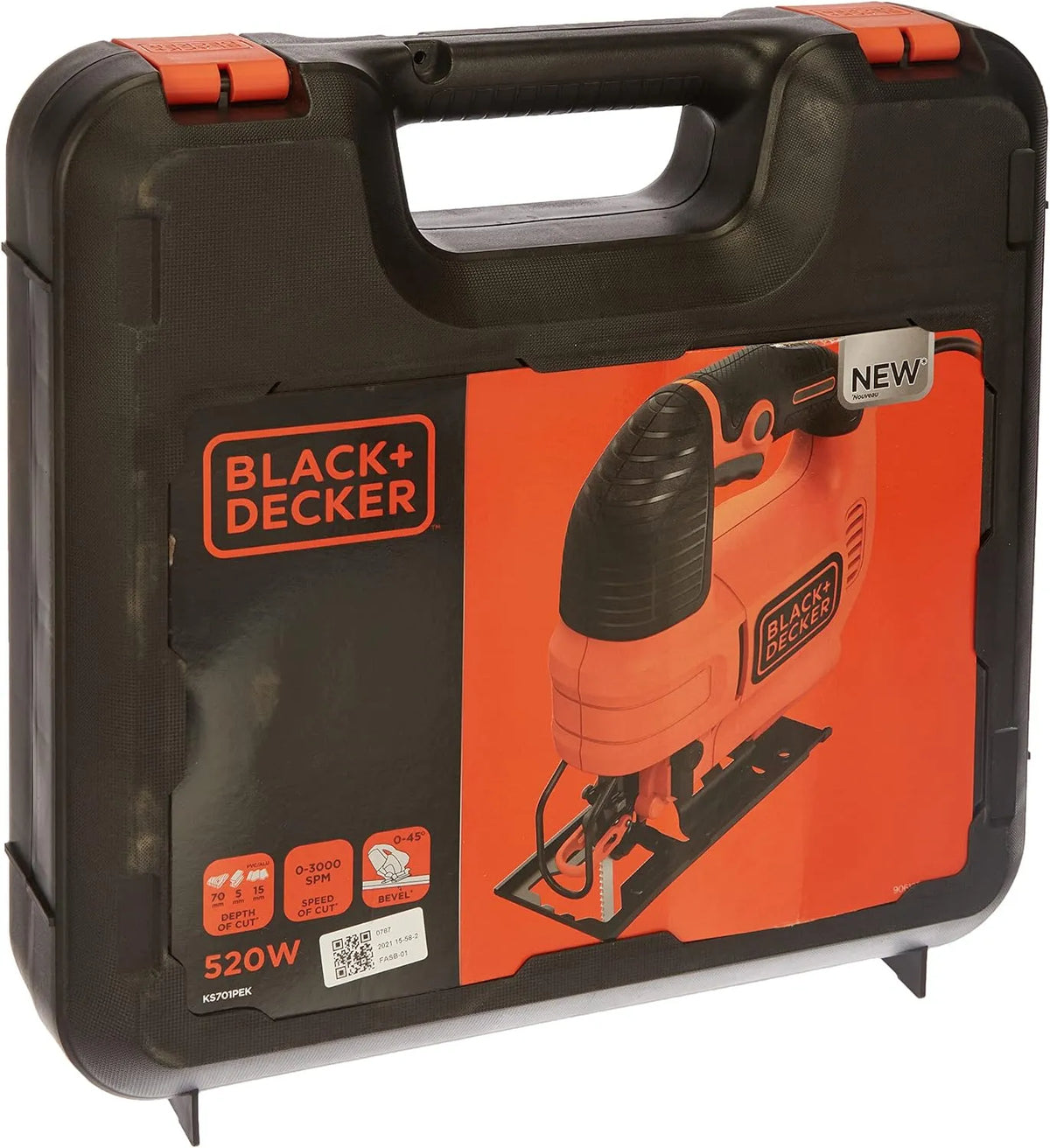 BLACK+DECKER KS701PEK-QS Seghetto alternativo per eseguire curve precise e tagli sagomati. KS701PEK-QS, nero