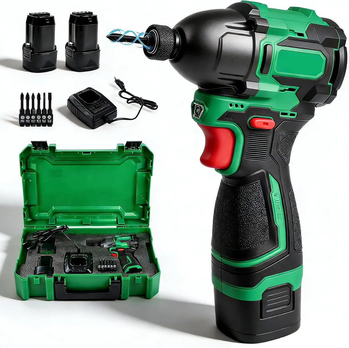 Trapano a percussione: a batteria, display LED, 16,8V, 150Nm, 2,0ah