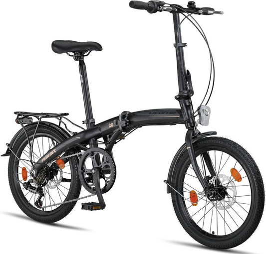 Bicicletta Pieghevole Unisex 20'' in Alluminio con Freni a Disco e 7 Velocità