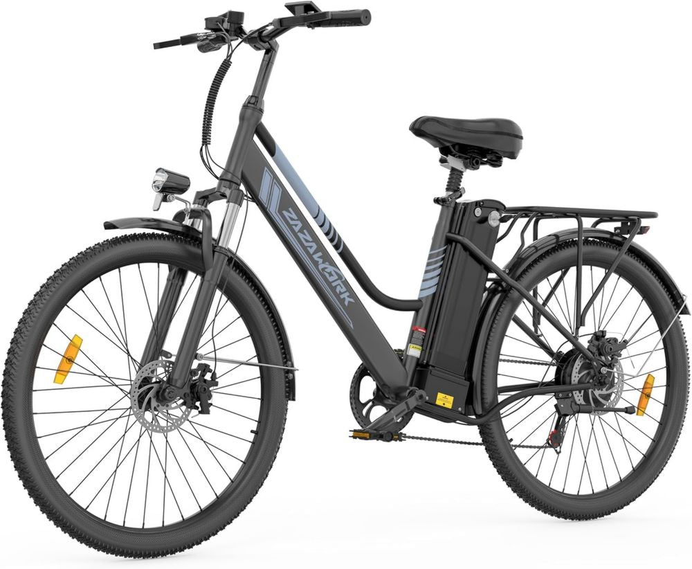 Bicicletta Elettrica da Città 26 Pollici, Motore 250W e Batteria 36V 20Ah, Autonomia 120km, 7 Marce, Freni a Disco