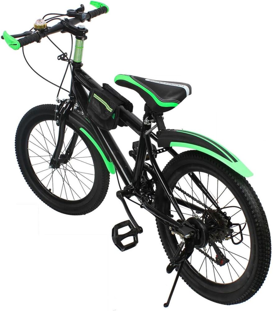 Bicicletta per bambini 20'' con 7 velocità, borraccia e parafanghi, sella regolabile